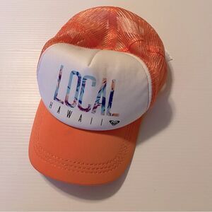 ROXY Local Hawaii Trucker baseball Hat cap coral mesh orange